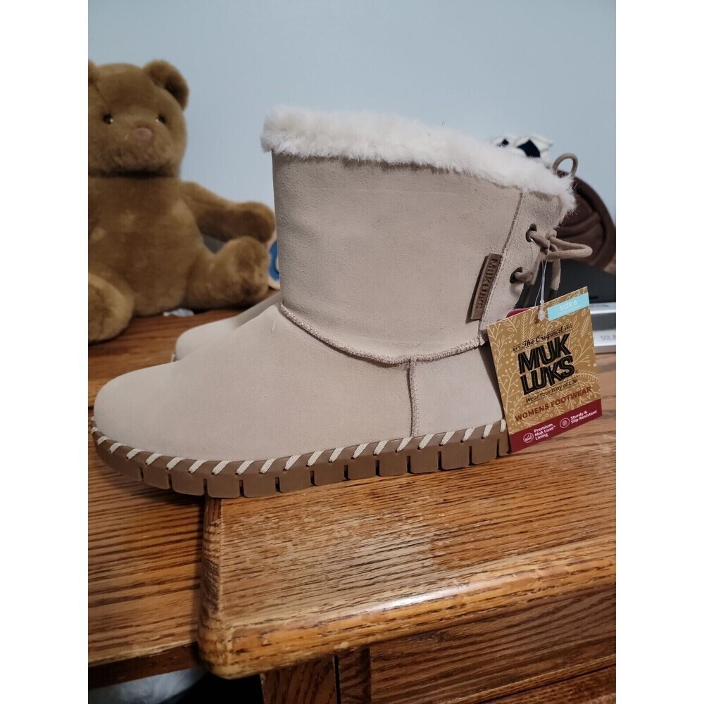 MUK LUKS Women's Flexi Albany Boots Fashion - Choose SZ 8/color Sand - Picture 3 of 7